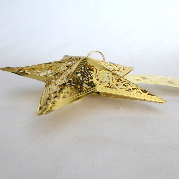 NEW VINTAGE 10.5” & 6” GOLD METAL SHOOTING STAR CHRISTMAS BETHLEHEM ORNAMENT LOT - Picture 6 of 14